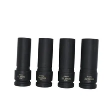 s 78204 4-Piece 1/2" Drive 1/2 Size Thin Wall Lug Nut Socket Set - 17.5-22.5mm 