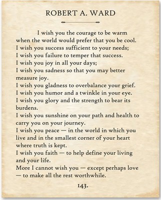 Robert Ward Quote Poster I Wish You The Courage 11x14 Unframed Print Wall Art