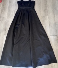 Davids Bridal Bridesmaid Prom Dress Size 10 Strapless Black Pleated Formal Gown