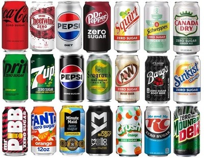 Zero Sugar Soda Variety Pack, 21 Unique Cans, Coke Zero, Dr Pepper Zero, Pepsi, 