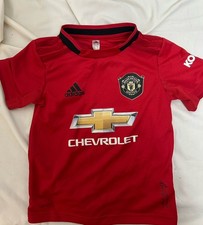 adidas Manchester United Boys Red Soccer Jersey 2-3Y Chevrolet Sponsor