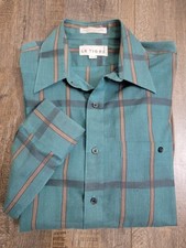 Vintage 90s Le Tigre Shirt Mens 15 Medium Green Stripe Long Sleeve Button Down