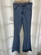 Forever 21 Women's Jeans Size 27  Light Wash Denim Fit & Flare Wide Leg Stretch