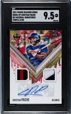 2021 Panini Diamond Kings Cristian Pache SGC 9.5 Auto Duel Jersey Purple /20
