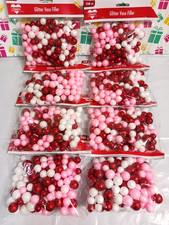 Styrofoam Balls Red, white, pink,  glitter. Craft supplies, vase filler 8 packs
