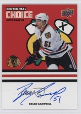 2025 Chicago Blackhawks Centennial Choice Signatures Brian Campbell #CS-BC Auto