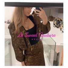 ZARA WOMAN FW25 SHINY JACQUARD BOMBER JACKET OCHRE 9658/799/703 SALE