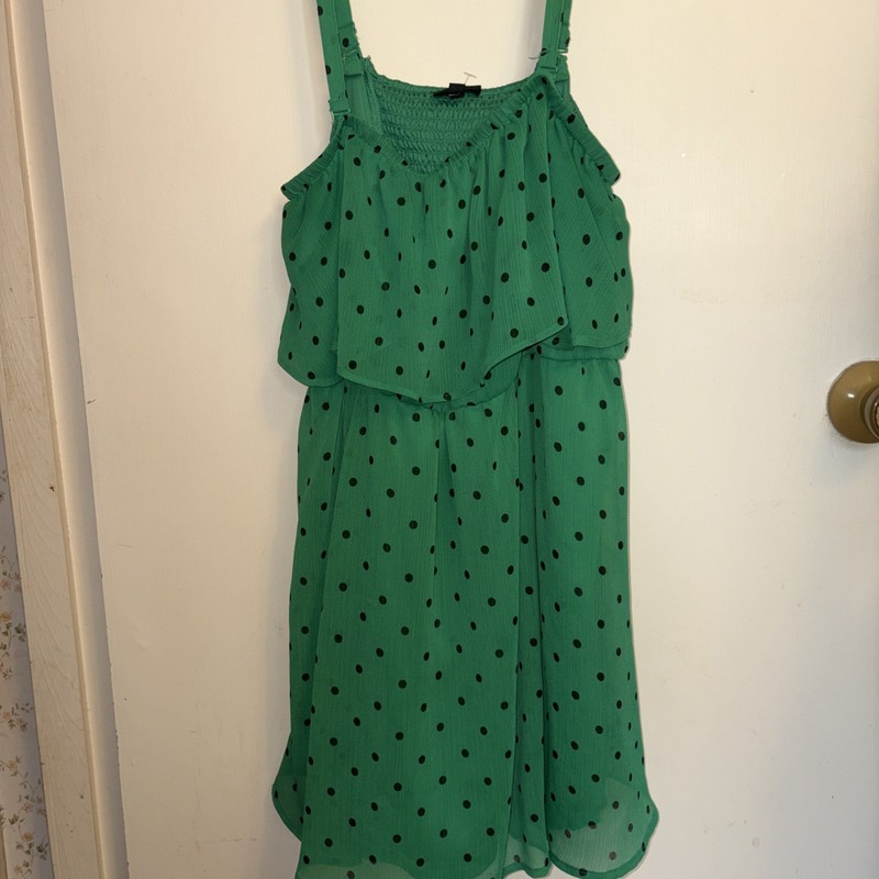 Women’s Torrid Plus Size 2 (2X) Green Poka Dots Sleeveless Lined New No Tags