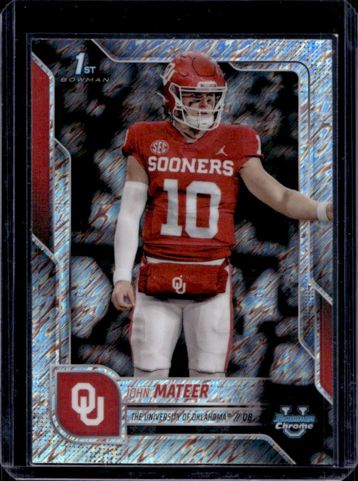 2025 Bowman Chrome U John Mateer 1st Prospect Shimmer Refractor #1