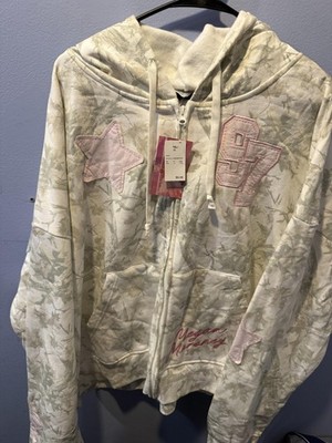 Megan Moroney Hoodie Womens 3X White Camo Plus Star Embroidered Full Zip Fleece
