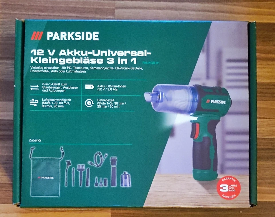 Parkside 12 V 3in1 Akku-Universal-Kleinsaug-/gebläse PAUKGB A1