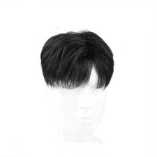 Short Toppers Hairpiece Real Human Hair Clip in Clip in Hair Pieces Wig For Men