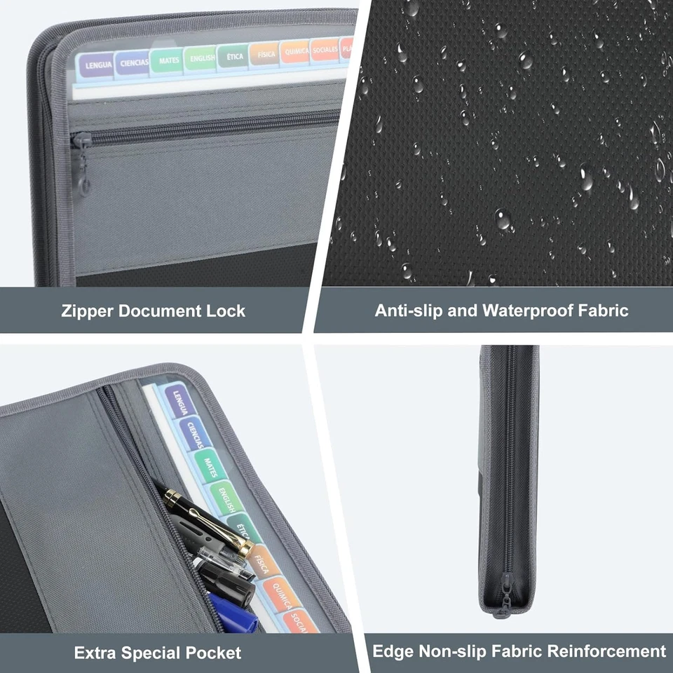 Cartella Portadocumenti A4 - Raccoglitore Documenti Impermeabile - Fisarmonica E - Immagine 3 di 4