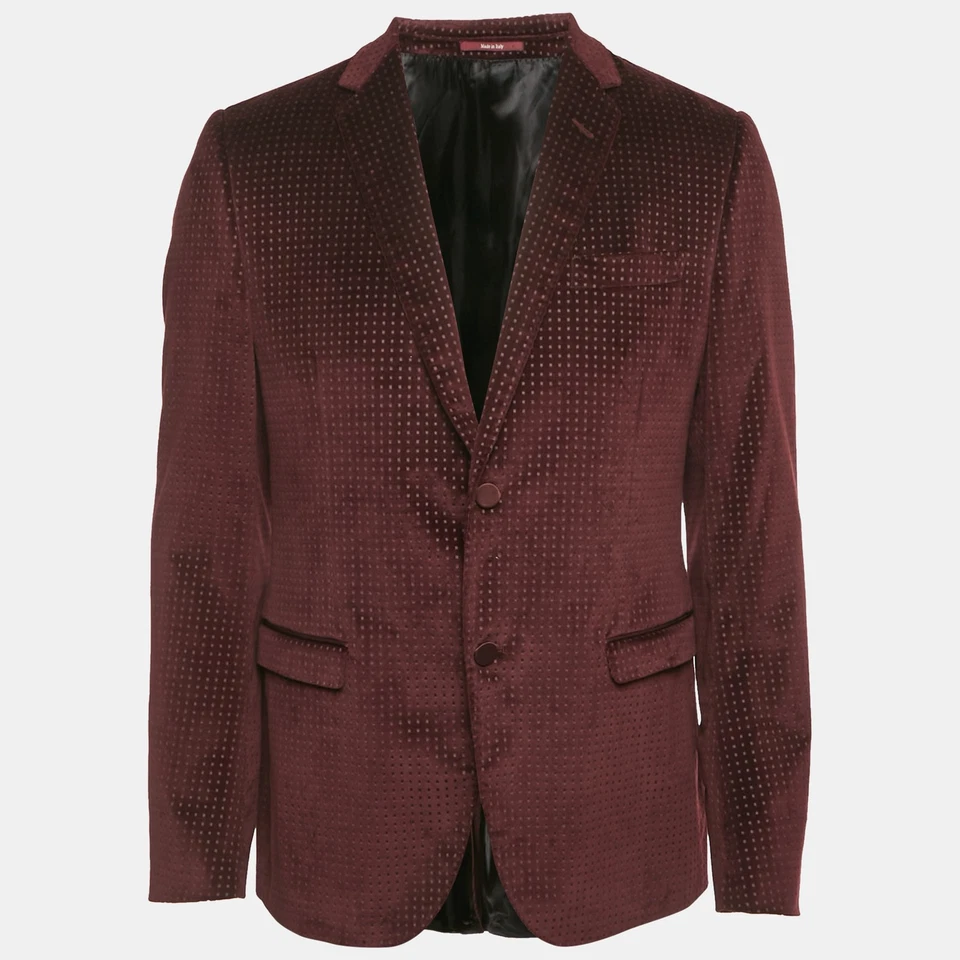 Blazer Gucci Terciopelo Borgoña Pecho Único L