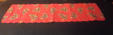 St Nicholas Square Table Runner Rectangle Red Holly Quilted Cotton 54 x 12 1/2"