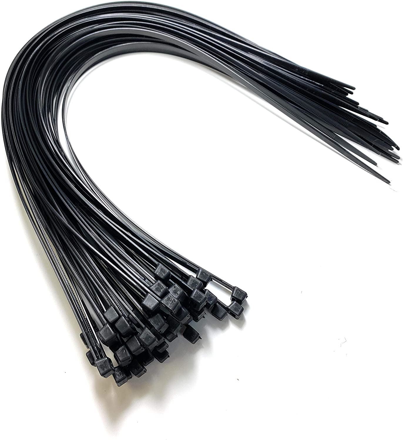 Black Heavy Duty Nylon Cable Ties 550mm x 9.0mm Pack of 100 Nylon Zip Ties