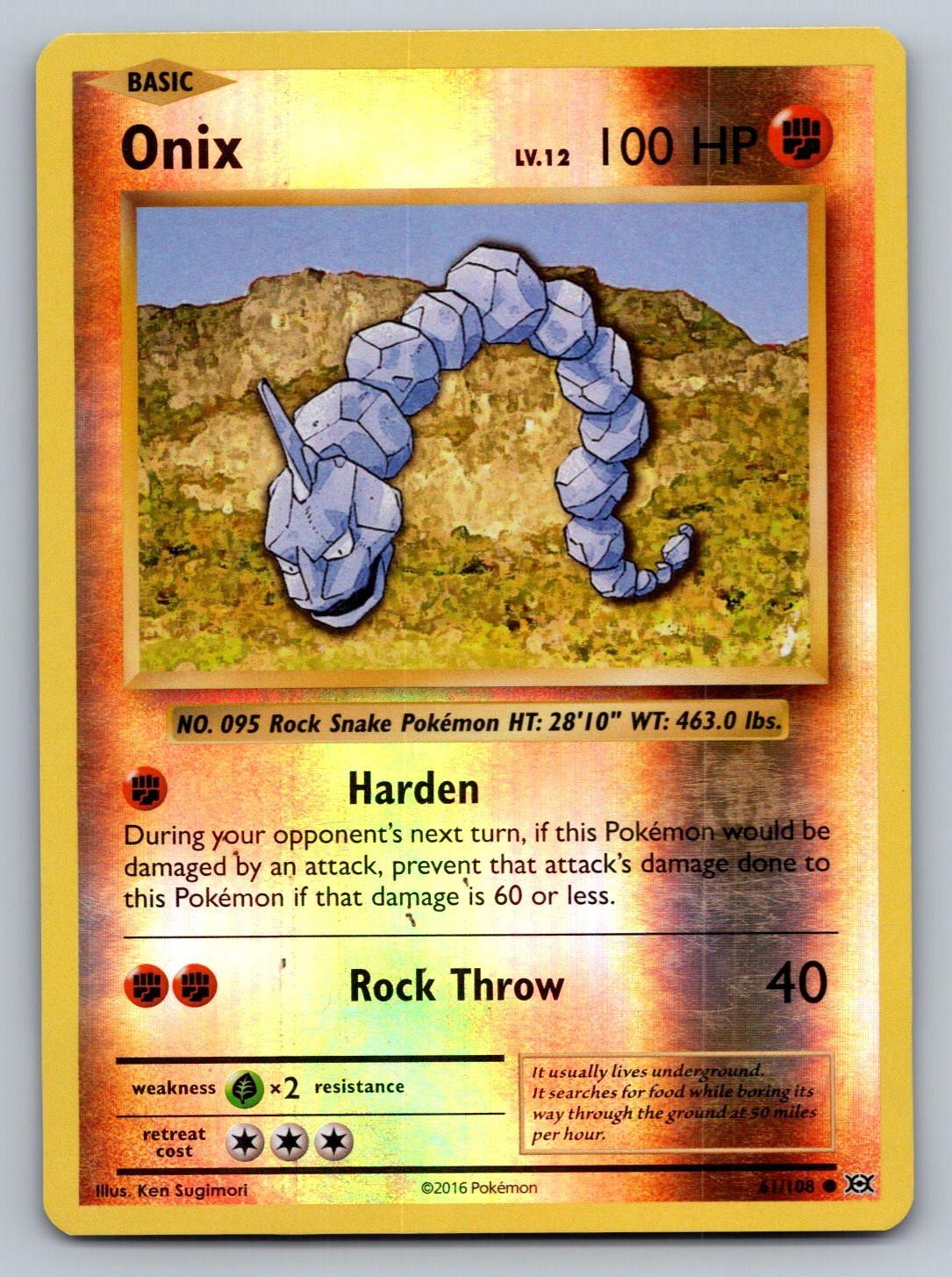 Onix 61/108 Common Evolutions Pokemon Reverse Holo Near Mint