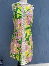 Lilly Pulitzer for Target Pink Flamingo Fan Dance Shift Dress SIZE 8