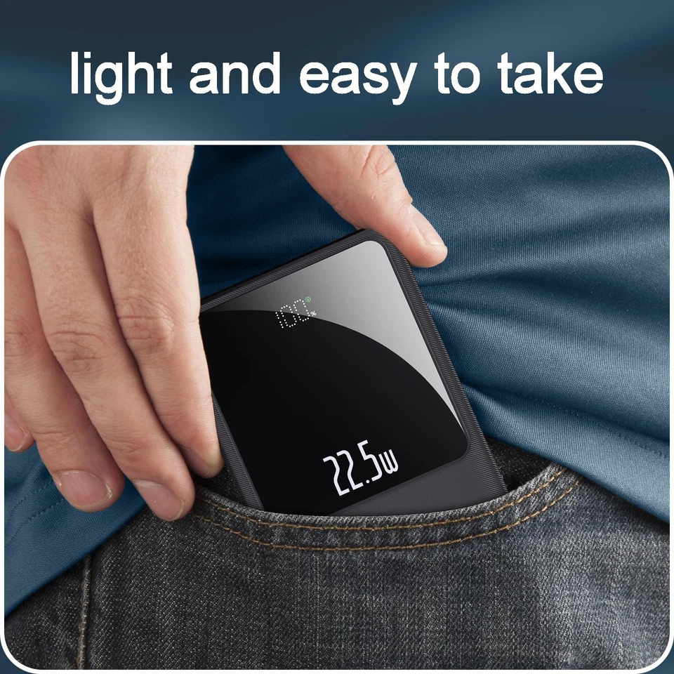 Kleine Powerbank mit 10000mAh Schnelles Aufladen Tragbares 22,5-W-Mini-USB-C-... - Bild 4 von 4