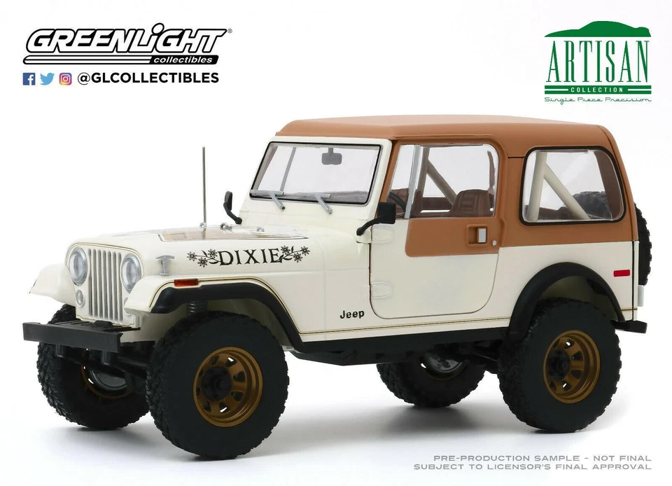 Dixie's 1979 Jeep CJ7 Dukes of Hazzard 1:18 Scale Greenlight 19065 New - Image 4 of 4