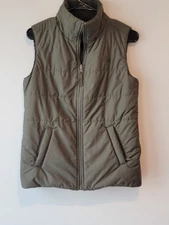 North Face Womens Tamburello Reversible Green Sherpa Lined Vest Size XS