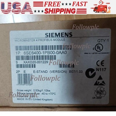 New Siemens 6SE6400-1PB00-0AA0 MICROMASTER 4 PROFIBUS module 6SE6 400-1PB00-0AA0