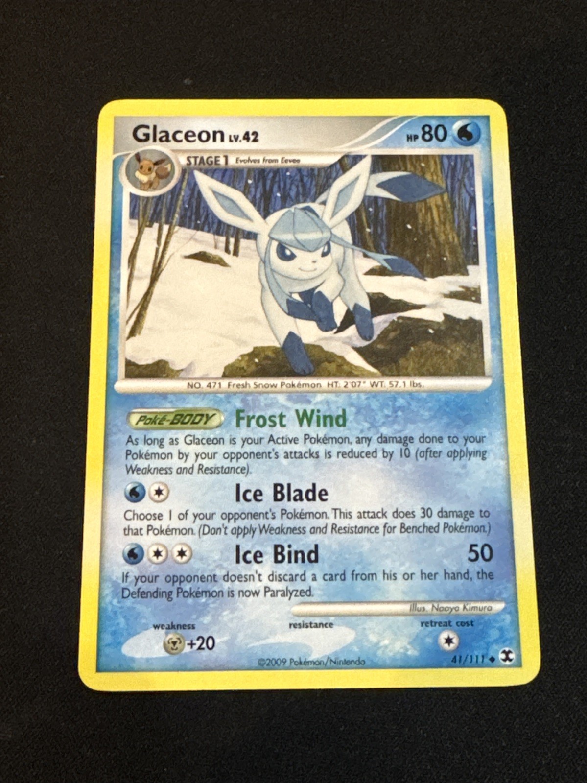 Pokemon TCG Card - Glaceon #41 - Rising Rivals - Regular - LP