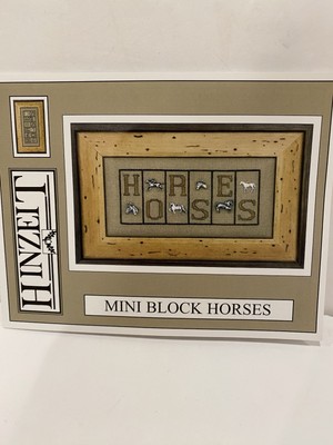 Hinzeit Mini Block HORSES Cross Stitch Pattern With 6 Charms NEW