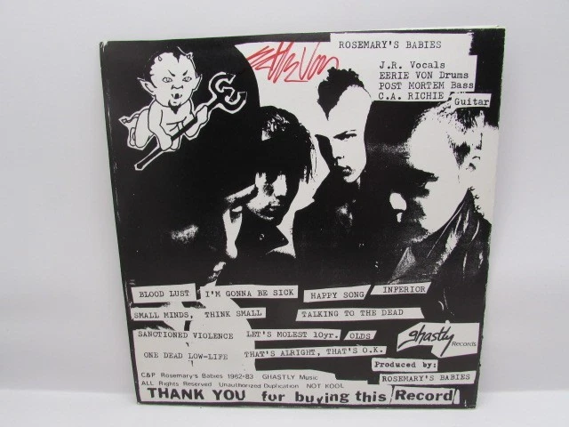 ROSEMARYS BABIES Blood Lust 7" Single RED VINYL Signed EERIE VON Danzig SAMHAIN - Image 2 of 2