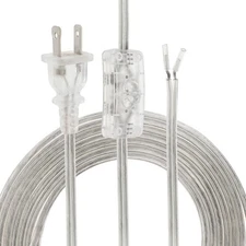RTNLIT 6FT Lamp Cord with On/Off Button Switch and Polarized Plug, Clear