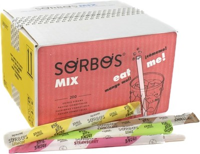Flavorful Edible Straws - Gluten-Free, Allergen-Free, 200 Individually Wrapped