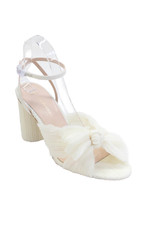 Loeffler Randall Womens Camellia Pleated Bow Heel with Ankle Strap - Pearl Size