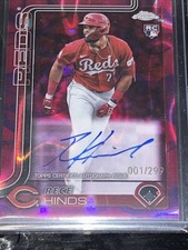 2025 Topps Chrome Lava Lamp 1/299 Rece Hinds Rc Auto Reds Called Up