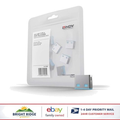 Pack of 10 USB Port Lockers, Prevent Unauthorized Access with Key Control