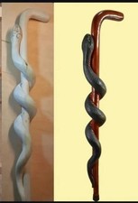 Hand carved snake design wooden walking stick for men women walking cane us walk