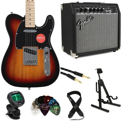 Squier Affinity Series Telecaster Electric Guitar and Fender Amp Bundle -