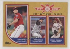 2018 Topps Big League Stat Kings Trio Gold Stephen Strasburg Max Scherzer 1c7