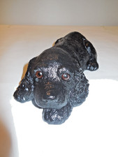 FIGURINE CHIOT VINTAGE NOIR COCKER SPANIEL ~ SANDICAST/SANDRA BRUE ~ 1981