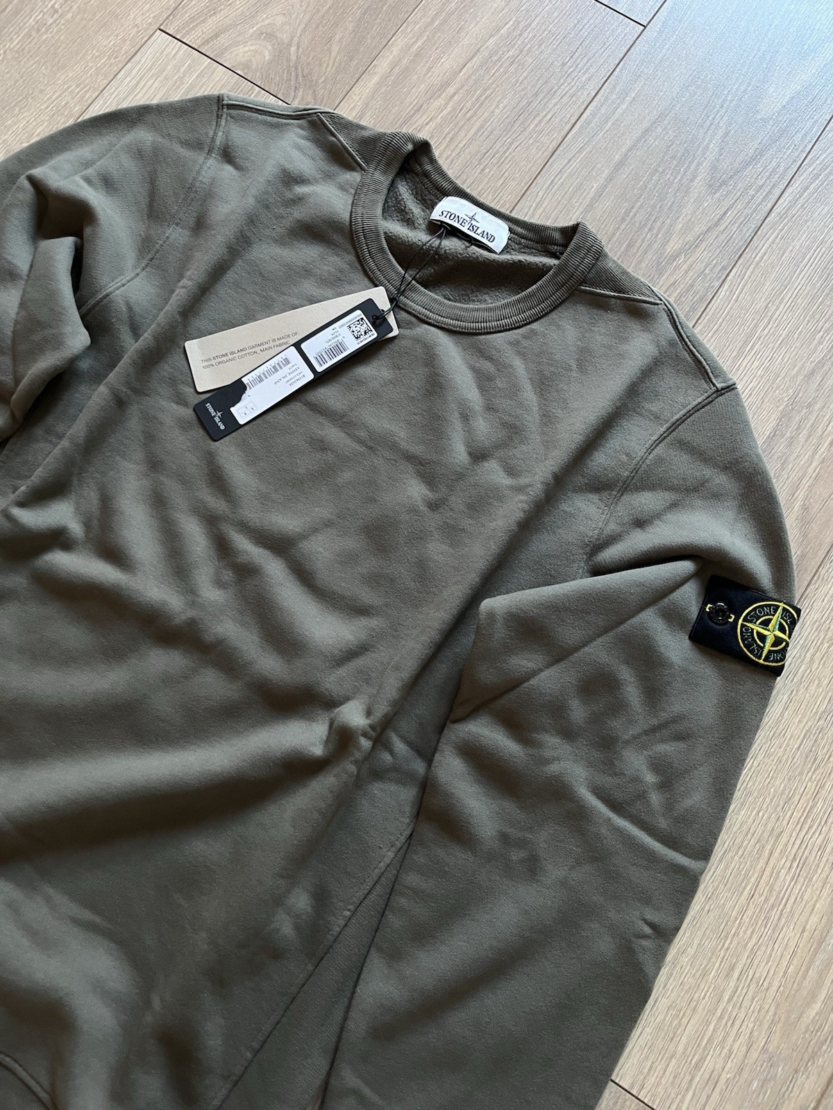 Stone Island Organic Cotton Sweatshirt - Mens Large - Military Green £300+ RRP image 2