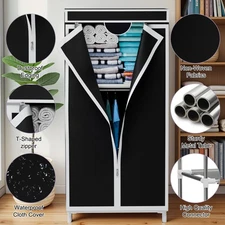 Design Portable Closet Wardrobe Clothes Rack Storage Organizer Shelf Bedroom