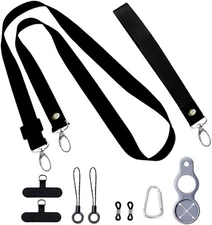 2 Pack Phone Lanyard Crossbody Wrist Strap, Universal Cell Black