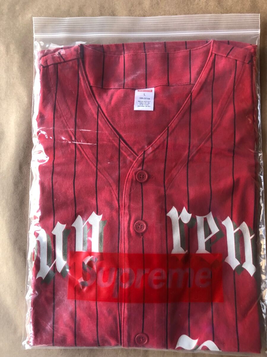 RARE Large 2019 SUPREME LOVE HATE BASEBALL JERSEY DS RED RARE Large 2019 SUPREME LOVE HATE BASEBALL JERSEY DS RED