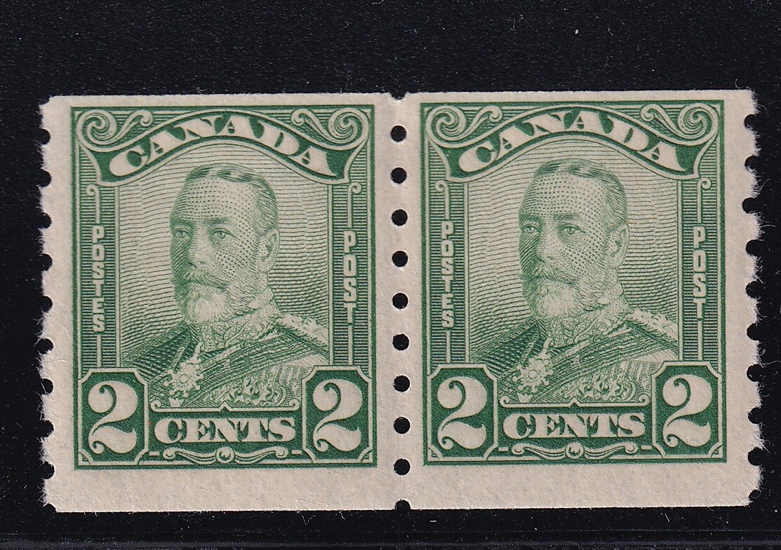 Canada Scott # 161 Pair VF mint lightly hinged nice color cv $ 80 ! see ...