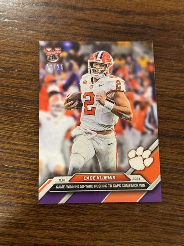 Cade Klubnik Clemson 2024 Bowman U NOW Football Card 42 Purple Parallel /25