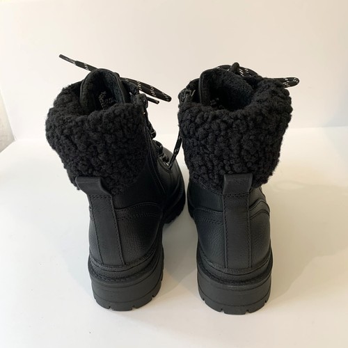 Steve Madden Keystone Combat Boots Kunstfell Stollensohle Schnürung schwarz Gr. 7 NEU - Bild 4 von 8