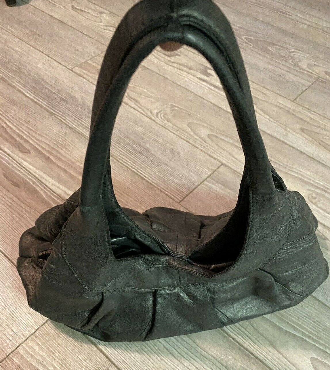 Sigrid Olsen Soft Gray Leather Hobo Shoulder Bag … - image 3