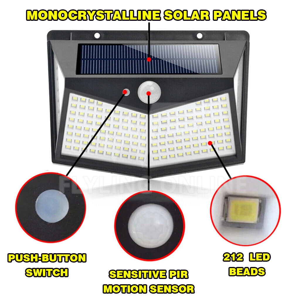 212 led solar motion sensor light deals