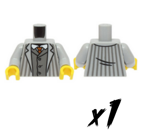 1X Lego 973Pb4899C02 • Figurteil OberköRper Torso • Hellgrau • Light Bluish Gray-image