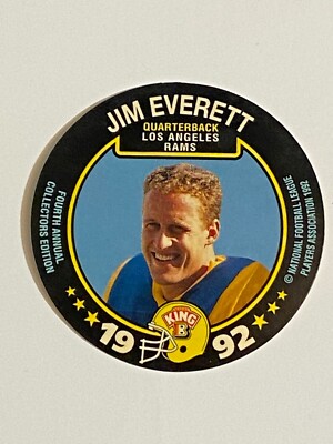   1992 King B Football Base Card Disc #8 Jim EVERETT  