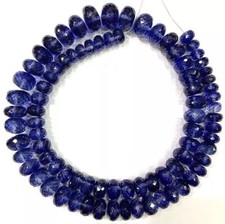 Top Quality Blue Sapphire Faceted Beads Rondelle Gemstone Jewelry 8-10mm 16 Inch